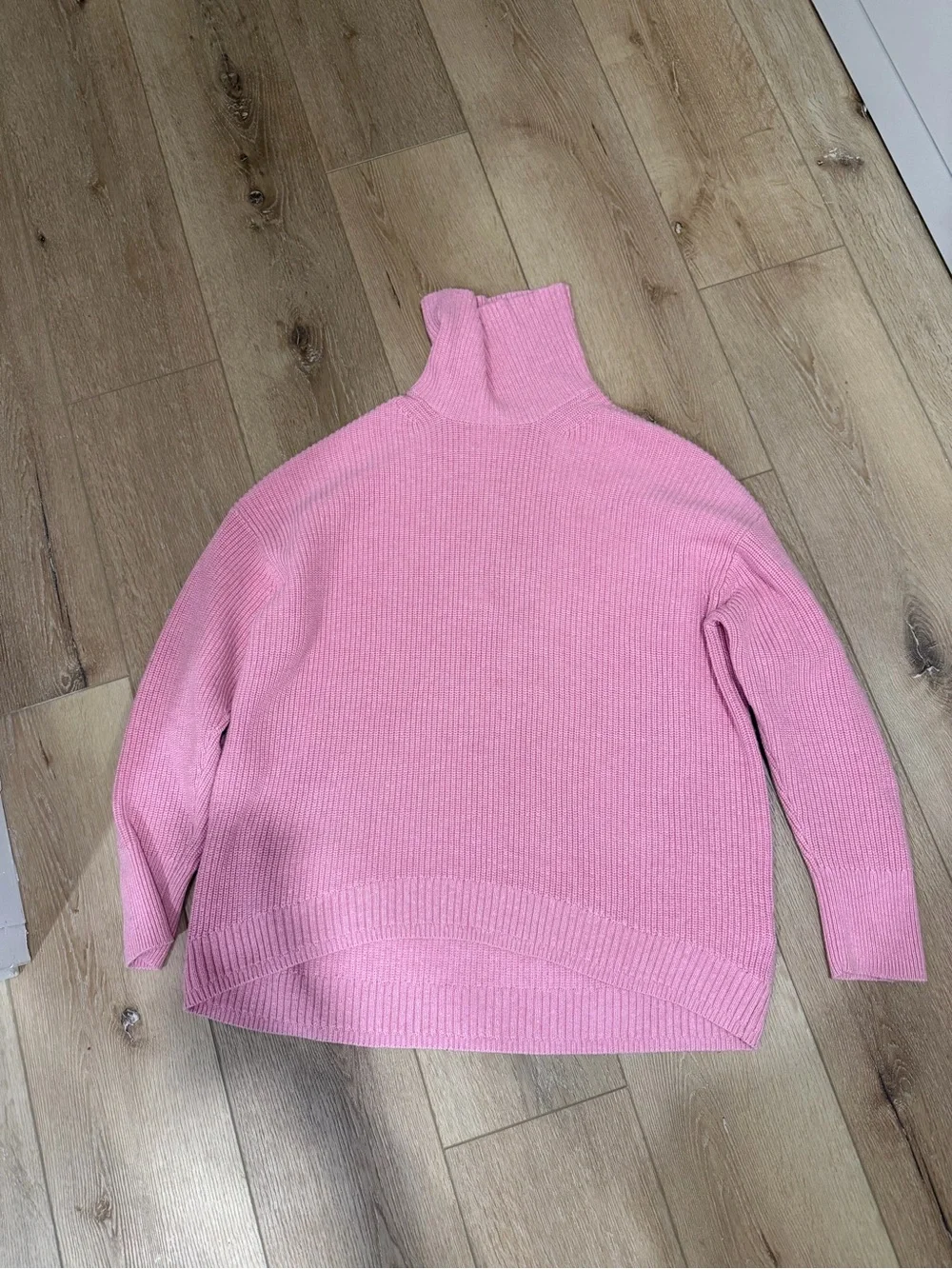 Cotton cashmere Knit Pink Turtleneck Sweater